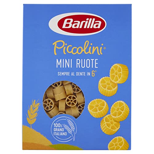 Barilla Pasta Mini Ruote Piccolini, Pasta Corta di Semola di Grano Duro 100% Italiano, 500 gr