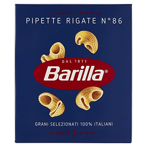 Barilla Pasta Pipette Rigate N.86, Pasta Corta di Semola di Grano D...