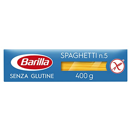 Barilla Pasta Spaghetti N.5 senza Glutine, Pasta Lunga di Mais Bianco, Mais Giallo e Riso Integrale, 400g