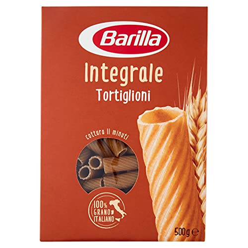 Barilla Pasta Tortiglioni Integrali, Pasta Corta di Semola Integrale di Grano Duro, Integrale, 500 g