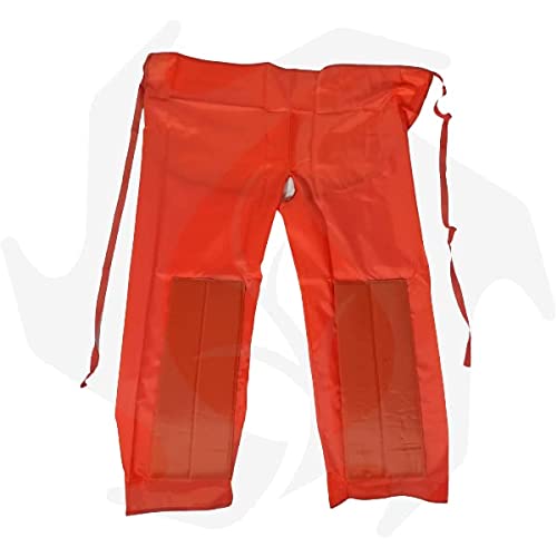 Bazargiusto - Copri pantaloni protezione per decespugliatore, giardinaggio traspirante in nylon (Arancione)