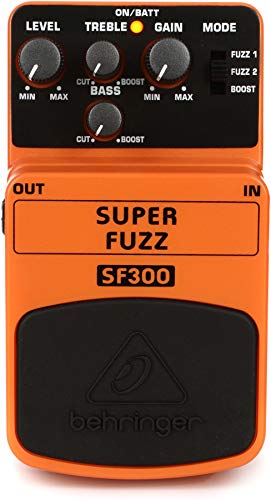 Behringer SUPER FUZZ SF300 Pedale per effetti distorsione Fuzz a 3 modalità