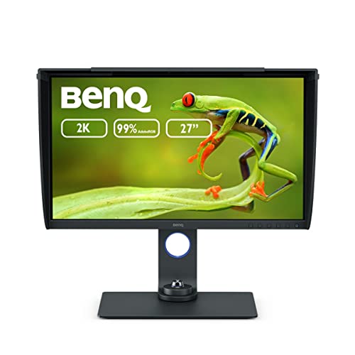 BenQ SW270C Monitor Photographer (AQcolor Technology, 27 pollici, 2K WQHD, AdobeRGB P3 Wide Color, USB-C 60W, HDR, Calibrazione hardware, Compatibilità con MacBook Pro M1 M2)