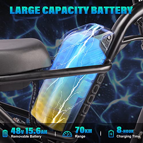 Bici Elettrica, 20  x 4.0 Fat Bike Elettrica con 48V 15.6AH Batteri...