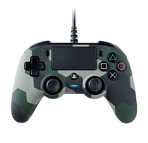 BigBen Interactive Nacon Compact Controller Camogreen con Cavo - Licenza Ufficiale Sony PlayStation - PlayStation 4, Mimetico Verde Camouflage