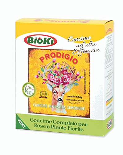 Bioki Prodigio Rose, Concime Organo Minerale per Rose e Piante fiorite, 900 G