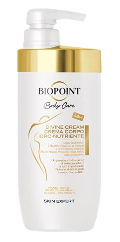 Biopoint - Crema Corpo Divine Cream, Formula ad Assorbimento Rapido, Nutre e Idrata Donando una Profumazione Unica e Raffinata alla Pelle, 500 ml