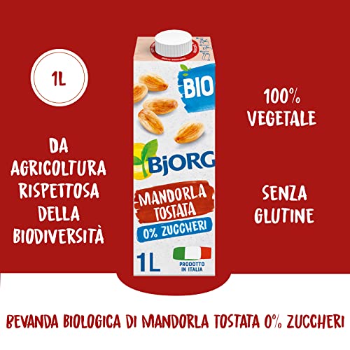 BJORG Bevanda di Mandorla Tostata Biologica 0% Zuccheri, Bevanda Ve...