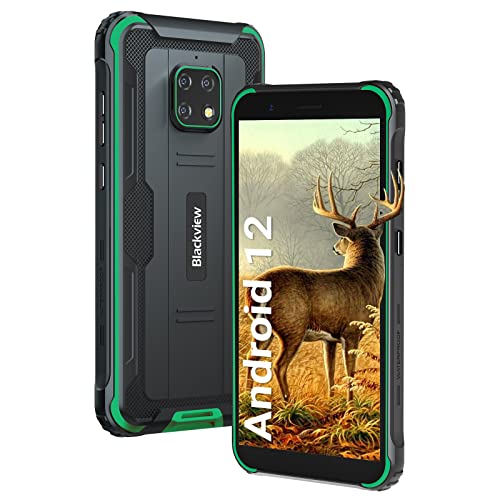 Blackview BV4900 Pro Rugged Smartphone Cellulare Impermeabile Android 12.0 Fotocamera 13MP+5MP Telefono Indistruttibile 5580mAh 7G+64GB 256GB Espandibile OTG Face ID GPS NFC -5.7  HD (Verde)