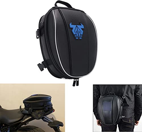 Borsa per coda di moto, zaino impermeabile in microfibra, borsa per bagagli, borsa da sella per moto, multifunzionale, borsa da bici per lo sport, blu