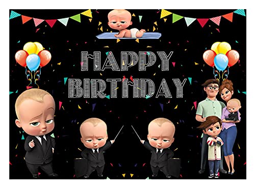 Boss Baby Fotografia sfondoBambino Boss Sfondo Fotografico Striscione di Buon Compleanno per Cartone Animato Feste di Compleanno