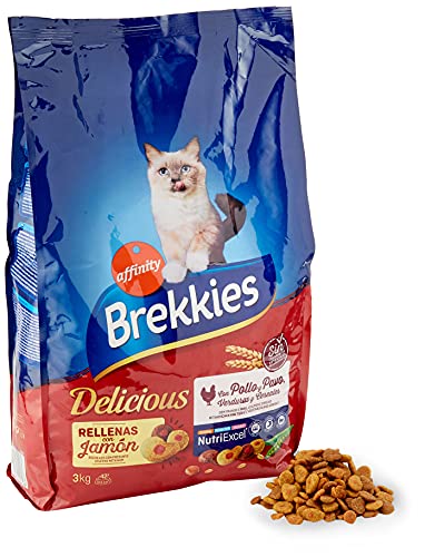 Brekkies Cibo Delizioso per Gatti con una Selezione di Pollame e Verdure - 3 kg - 1 Bag