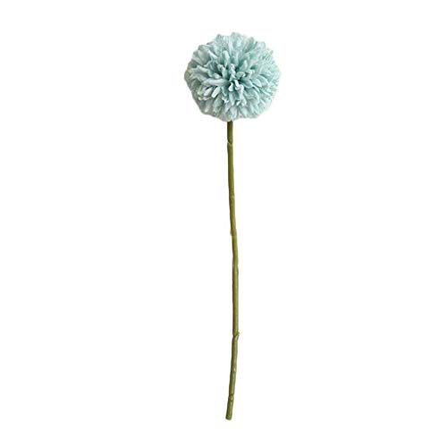 Busirde Fotografia Singolo Ramo Dandelion Thorn Sfera Imitazione falsificazione Fiore Piccolo Pom-Pom Fiore Artificiale Decorazione di Natale Tiffany Blu