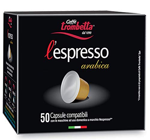 Caffè Trombetta L Espresso Arabica, Confezione da 50 Capsule