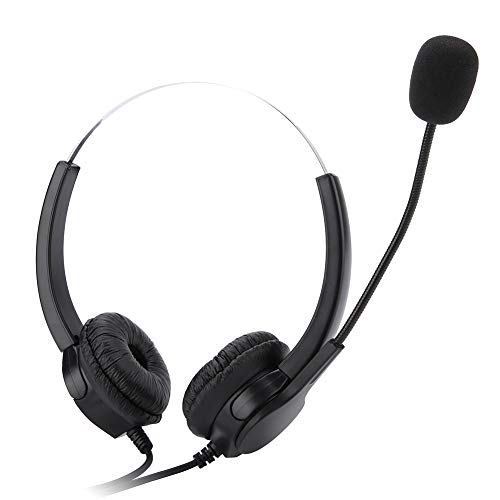 Call Center Headset Single 2.5mm Cuffie con microfono Regolazione del volume Cuffie cablate con funzione Noise Cancelling per Call Center