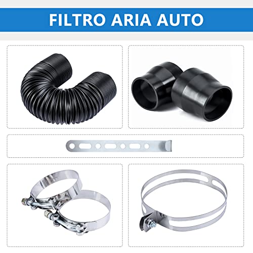 CarBole Filtro Aria Sportivo Universale 76mm Raffreddamento Aria Ki...