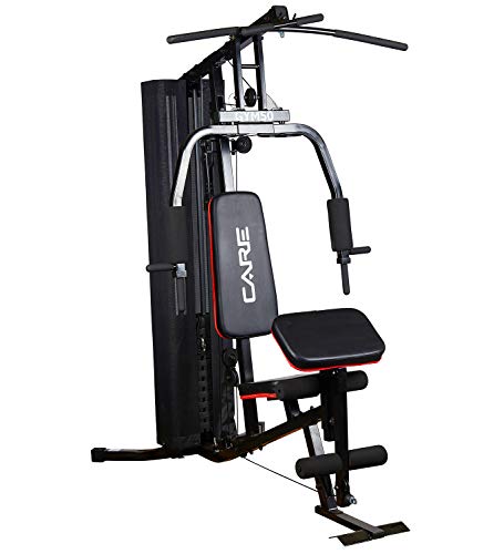 CARE FITNESS - Gym 50 - Pressa per pesi - Stazione di sviluppo muscolare multifunzione - Esercizi per pettorali, schiena, braccia, cosce, muscoli Nero Taglia unica