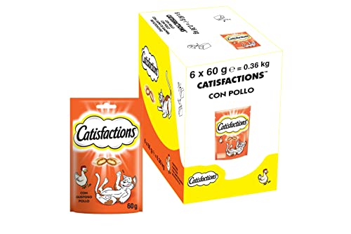 Catisfactions Snack per Gatto, Gustoso Pollo, 6 Confezioni da 60 g...