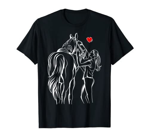 Cavalli Equitazione Cavallo Donne Ragazza Maglietta