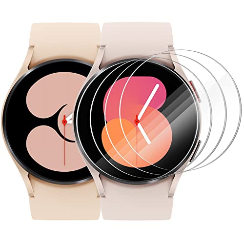 CAVN Pellicola Compatibile con Samsung Galaxy Watch 5 Galaxy Watch 4 40mm [4 pezzi], Protezione Vetro Temperato Copertura Completa Pellicola per Galaxy Watch 5 4 40MM Protezione-Antigraffio AntiBolle