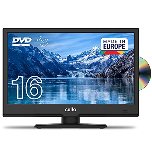Cello C1620FS TV LED Full HD da 16 «(15,6  - 39,5 cm di diagonale) con lettore DVD integrato Sintonizzatore triplo DVBT2 S2 Nuovo modello 2021, nero