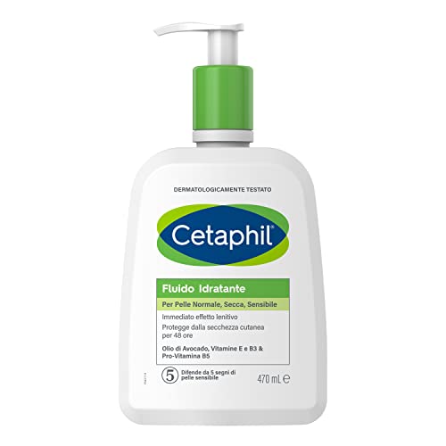 Cetaphil, Fluido Idratante, Crema Corpo per Pelle Normale e Secca, Senza Profumo, Formato 470 ml
