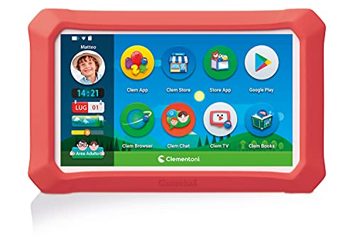 Clementoni- My First 8   Plus, Tablet per Bambini-clempad 3 Anni, 8 Pollici, Android 9, 16 GB di Memoria, 3G o WiFi, Tante App preinstallate, Tastiera Inclusa, Versione in Italiano, Multicolore, 16629