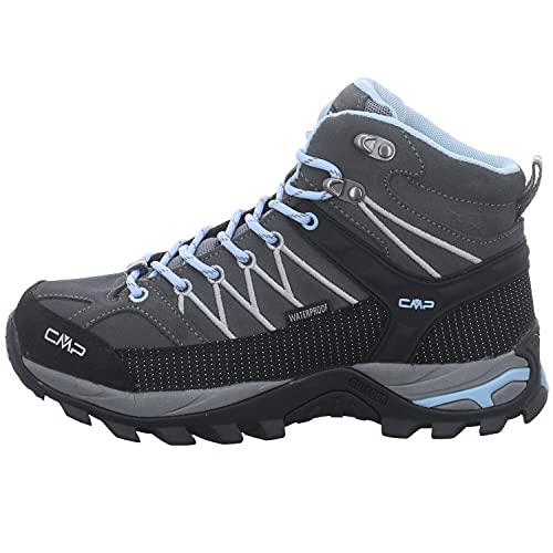 CMP Rigel Mid Wmn Trekking Shoe WP, Scarpe Donna, Graphite Light Blue, 39 EU