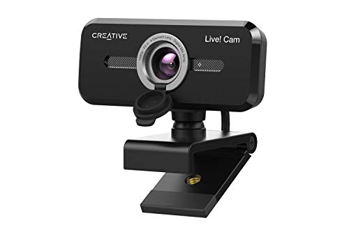 CREATIVE Live! Cam Sync 1080p V2 Full HD Webcam USB grandangolare con disattivazione automatica dell audio e riduzione del rumore per videochiamate, doppio microfono integrato, per zoom, Skype