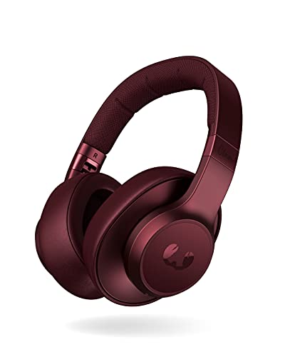 Cuffie Bluetooth Over-Ear con 35 ore di riproduzione, cuscinetti auricolari morbidi, microfono integrato, pieghevoli, compatibili con iOS e Android (Clam, Ruby Red)