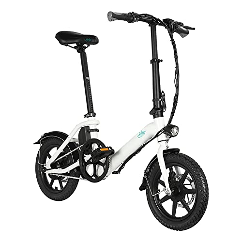 D3 PRO FIIDO Bicicletta Elettrica Pieghevole,Portatile System Bicycle High Strength Aluminum Alloy Brushless Gear for Adulti batteria da 10.5 Ah, motore da 250 W, portata fino a 60 km (White)