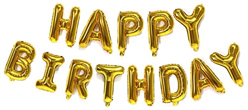 DAZAKA Palloncini Happy Birthday Oro | Palloncini Buon Compleanno Dorato | Festone Buon Compleanno Oro | Happy Birthday Decorazioni Oro