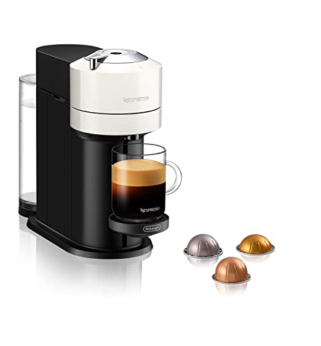 De Longhi Nespresso Vertuo Next ENV120.W - Macchina per caffè espresso a capsule, Compatibile solo con capsule Vertuo, 1500 W, Bianco