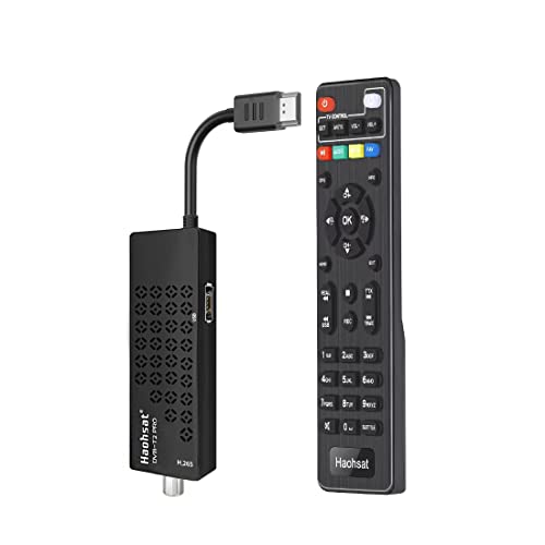 Decoder Digitale Terrestre 2022 DVB T2 HDMI TV Stick, Dolby Audio HD 1080P H265 HEVC Master 10bit, Decoder DVB-T2 HD Smart TV Supporto USB WiFi Multimedia PVR，Con 2in1 Telecomando