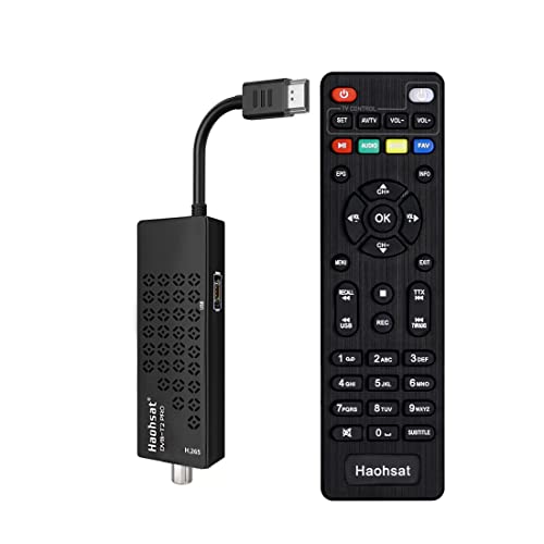 Decoder Digitale Terrestre DVB T2 HDMI TV Stick, Dolby Audio HD 1080P H.265 HEVC Master 10bit, Decoder DVB-T2 HD Smart TV Supportato USB WiFi Multimedia PVR, Include Universale 2in1 Telecomando