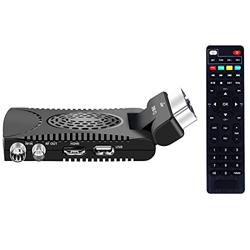 Decoder Mini Digitale Terrestre Scart DVB-T2 180° USB HDMI Full HD, H265 HEVC 10 Bit IPTV Ricevitore