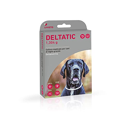 Deltatic Maxi Collare antiparassitario per cani di taglia maxi, Formato 75 cm (2 collari in ogni confezione)