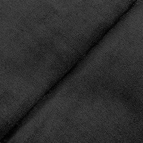 DESHOME Alessia - Tessuto al metro scamosciato in Microfibra Idrorepellente Stoffa per tappezzeria divani, cuscini, complementi d arredo (Nero, 1 metro)