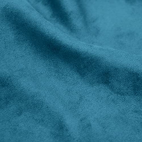 DESHOME Teknofibra - Tessuto al Metro in Microfibra Antimacchia scamosciato stoffa per divani, cuscini, tappezzeria (Blu oceano, 1 metro)