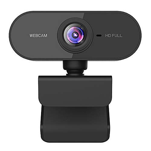 Dewanxin Webcam per PC, Webcam 1080p Full HD per PC, Laptop y Mac, USB 2.0 Videocamera con Microfono a Cancellazione di Rumore e Base Girevole a 360 °, per Videochiamate, Studio, Conferenza, Giochi