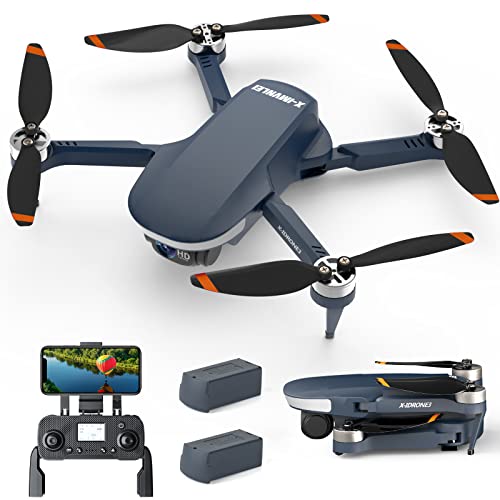 Drone con telecamera 4k professionale in app, GPS drones Fotocamera 1080P GPS Droni 5GHz WiFi FPV video RC Quadcopter Camera 720p Principianti  Adulti, Motore senza Spazzole,2 Batterie,X-IMVNLEI X3