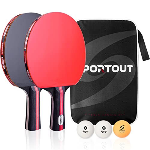 Easy-Room Set Racchette da Ping Pong, Set da Tennis da Tavolo Profe...