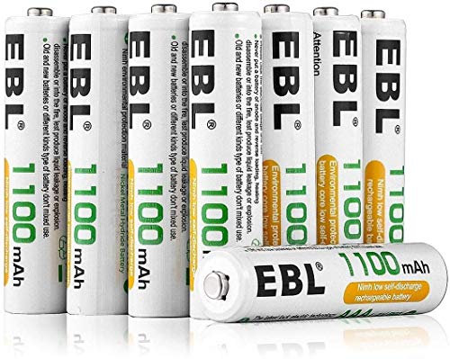 EBL 1.2V AAA Batterie Ricaricabili con 1200 Tech,Pile Ricaricabili ...
