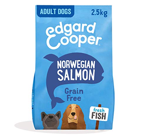 Edgard & Cooper Crocchette Cani Cibo Secco Senza Cereali Mangime Naturale, Alimentazione Completa, Sana ed Equilibrata per Cani di Ogni Taglia (Salmone, 2.5 kg (Confezione da 1))