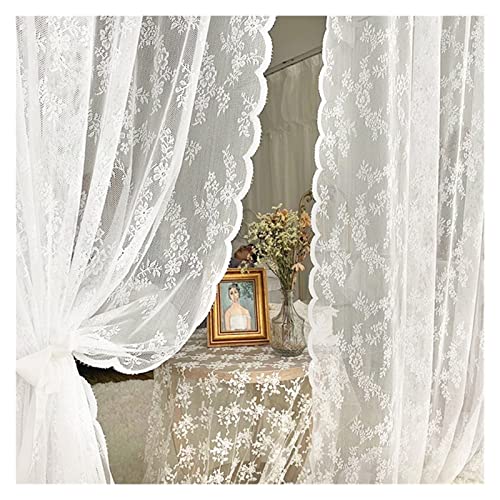 per finestra 1 tessuto per tende Grau TPulling tessuto a maglia ordito con doppio pizzo floreale per tenda in tulle 