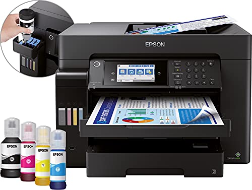 Epson EcoTank ET-16600, Stampante Multifunzione, Stampa, Scansione, Copia, Fax, Formato A3, ADF, 2 Vassoi Frontali da 250 Fogli, Wi-Fi, LCD da 10.9 cm