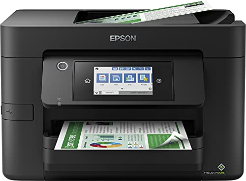 Epson Stampante WorkForce Pro WF-4825DWF, multifunzione 4 in 1: stampante fronte retro scanner copiatrice fax, A4, getto d inchiostro a colori, Wifi Direct, Ethernet, caricatore, compatto