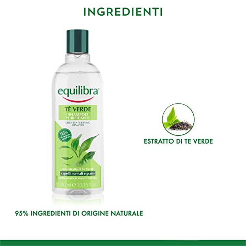 Equilibra Capelli, Tè Verde Shampoo Purificante, Shampoo per Capel...