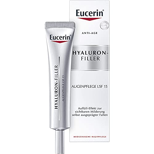 Eucerin Hyaluron Filler - siero anti-rughe a base di acido ialuronico, contorno occhi, 15 ml.