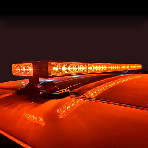 Evershine Signal 38.2 Pollici 78W luci a LED, Barra Luminosa stroboscopica Lampeggiante di Emergenza per Tetto Auto Camion-Ambra(6 Barre)